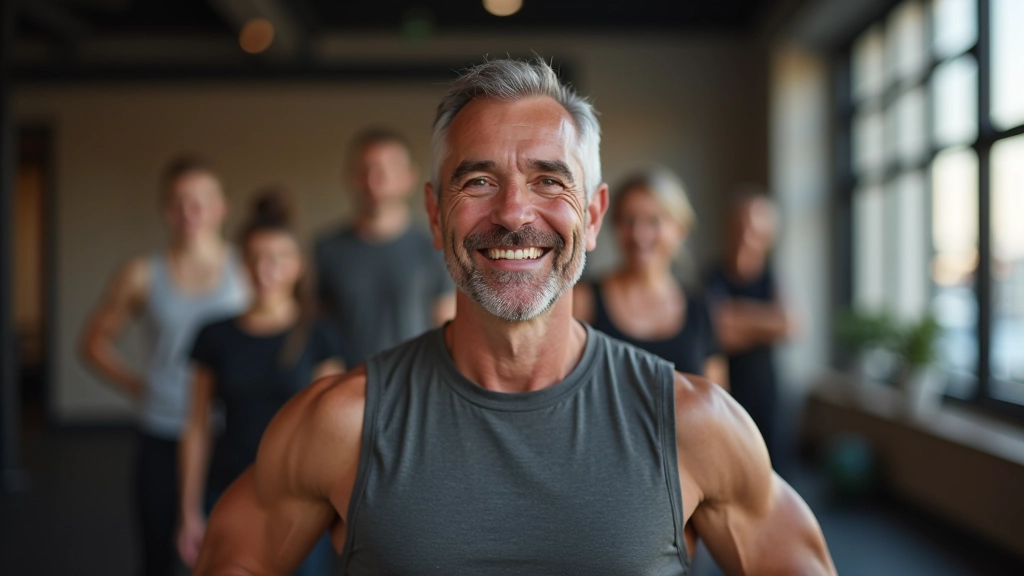 Antrenman sonrası başarılarını kutlayan olgun katılımcılar grubu
