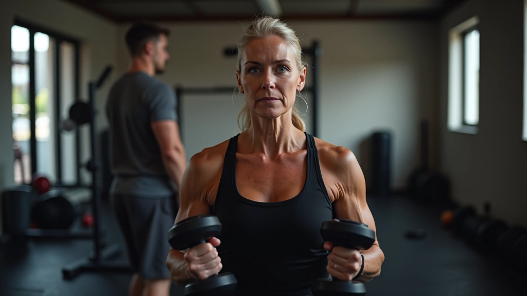 Kadın spor salonunda squat hareketi yaparken, doğru pozisyon gösterişi